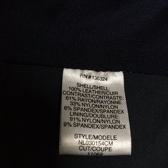 Leather and fabric pencil skirt, US4, dark blue - Picture 6 of 7